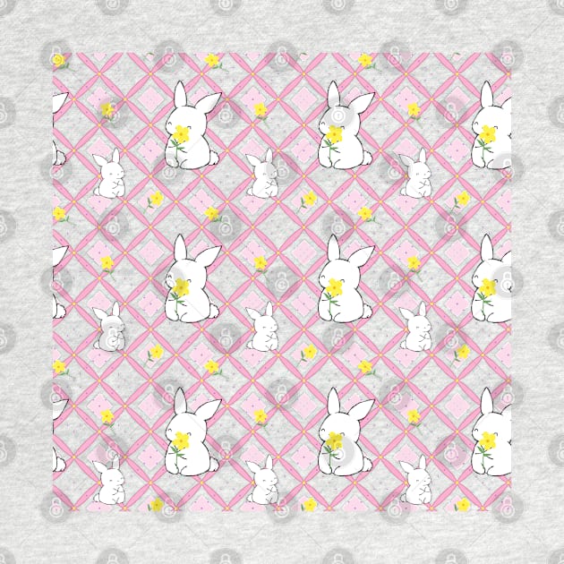 Pink Rabbit Quilt Pattern by MaplewoodMerch